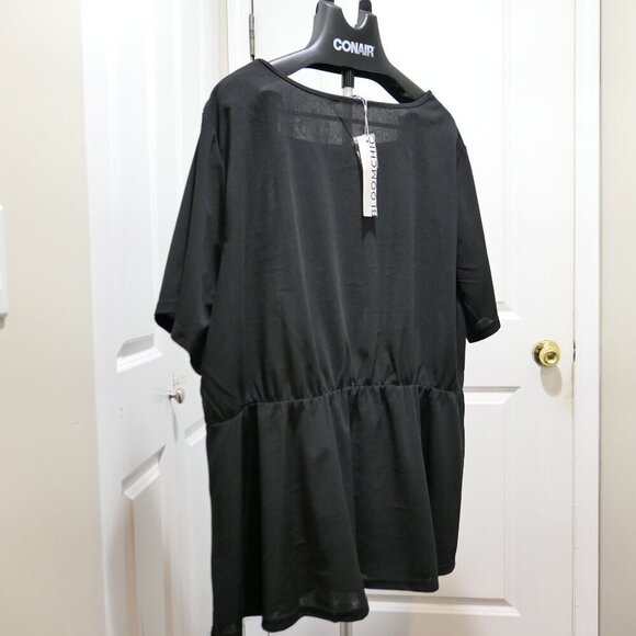 BloomChic Plus Size 3XL Square Neck Waist Tab Gathered Blouse us size 22 - Picture 5 of 9